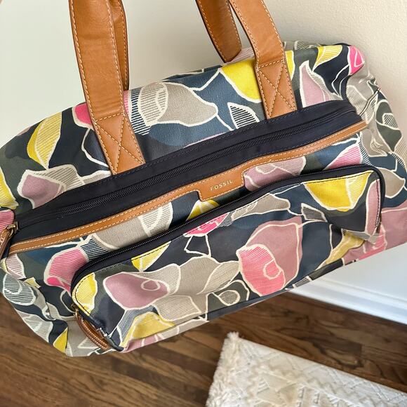 Fossil Eliza Weekender Floral Duffel Tote Bag Multicolor - Picture 11 of 12